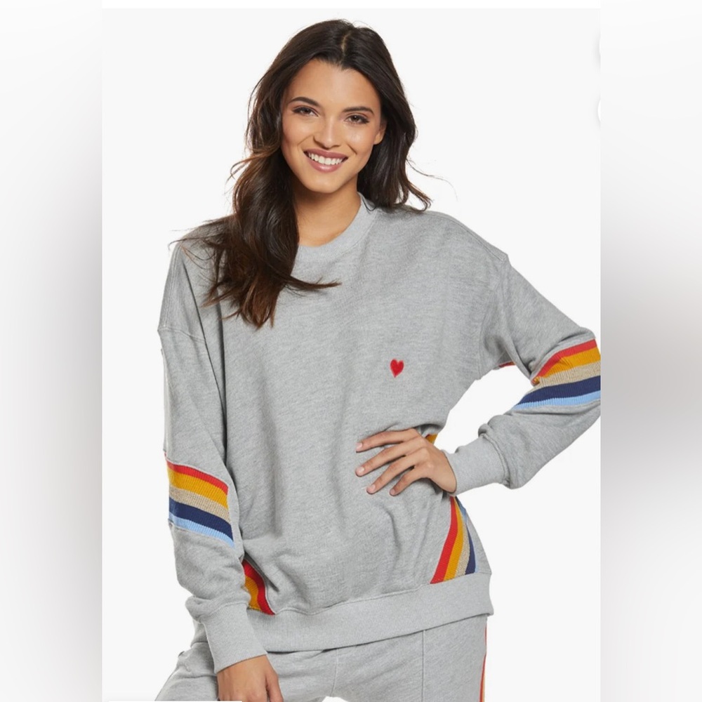 Heart Stripe Crewneck Spiritual Gangster Sweatshirt